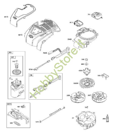 C - Armatura, elementi di comando, impianto elettrico, In-Start, motorino di avviamento, volano B&S - 10 €¦ 103M02-0061-H1 brand Stihl